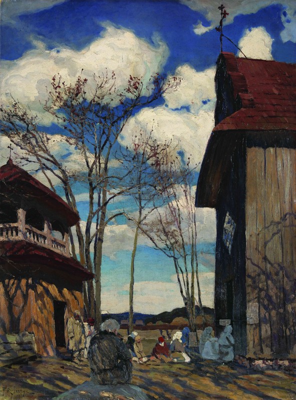 „Przed kościołem” – obraz Ferdynanda Ruszczyca