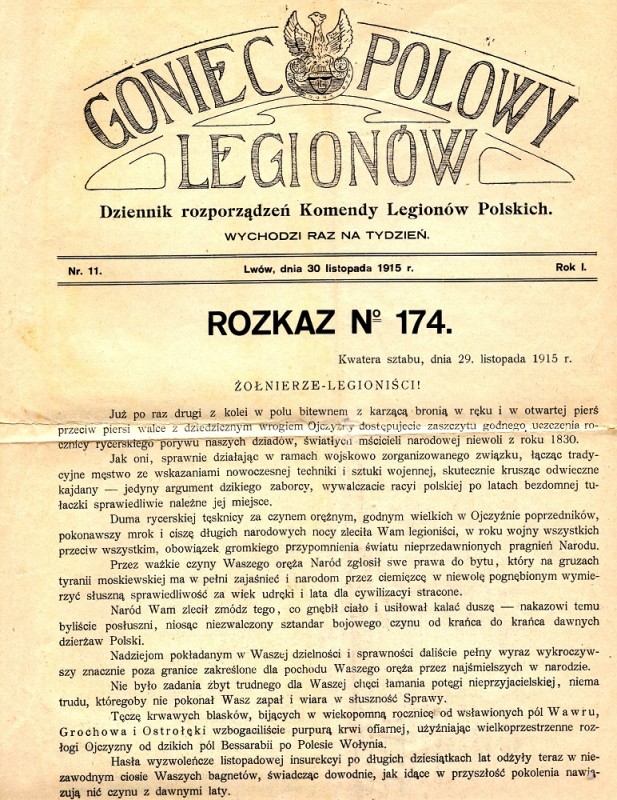 Otwórz galerię (6 fotografii) Zdigitalizowane dokumenty z zespołu "Legiony Polskie" z Instytutu Piłsudskiego w Ameryce