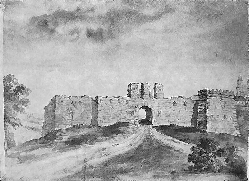 Napoleon Orda, Rysunek ruin twierdzy w Żwańcu, Wikipedia, domena publiczna